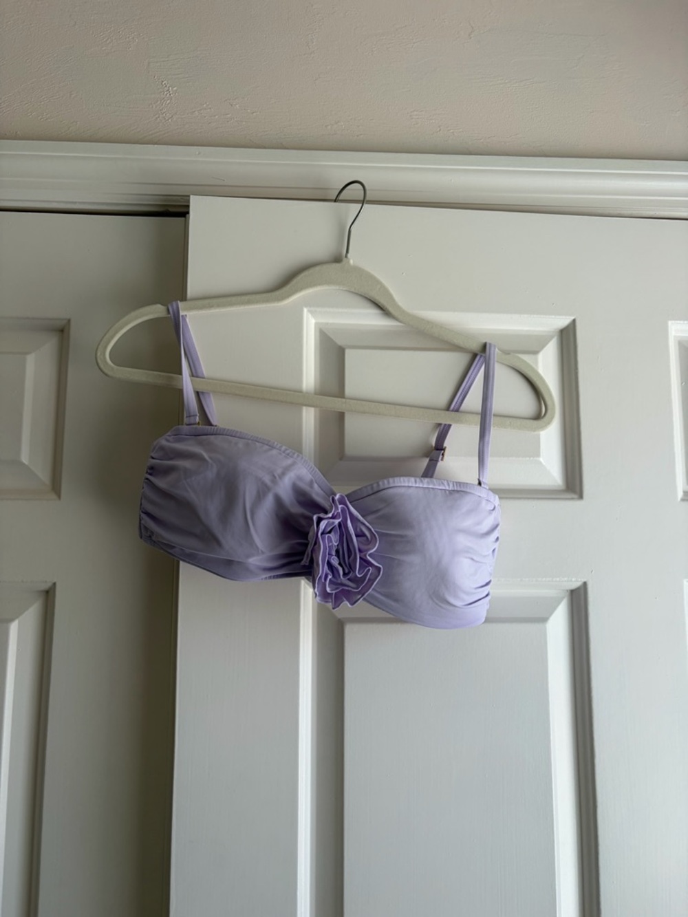 Lilly Pulitzer Lavender Bandeau suit top with Floral Center